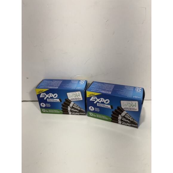 Expo Low Odor Chisel Tip Dry Erase Markers Black 12 Pack 80001 Lot Of 2 Total 24 - Picture 2 of 6